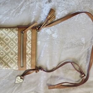 Beige and Brown Crossbody Bag